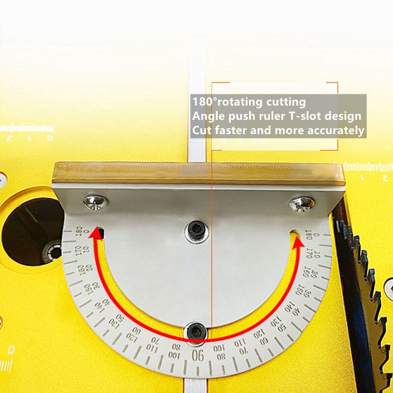 Router Table Insert Plate Workbench Circular Saw Flip Cover Plate W/ Miter Gauge Guide Aluminium Profile Fence Sliding Brackets