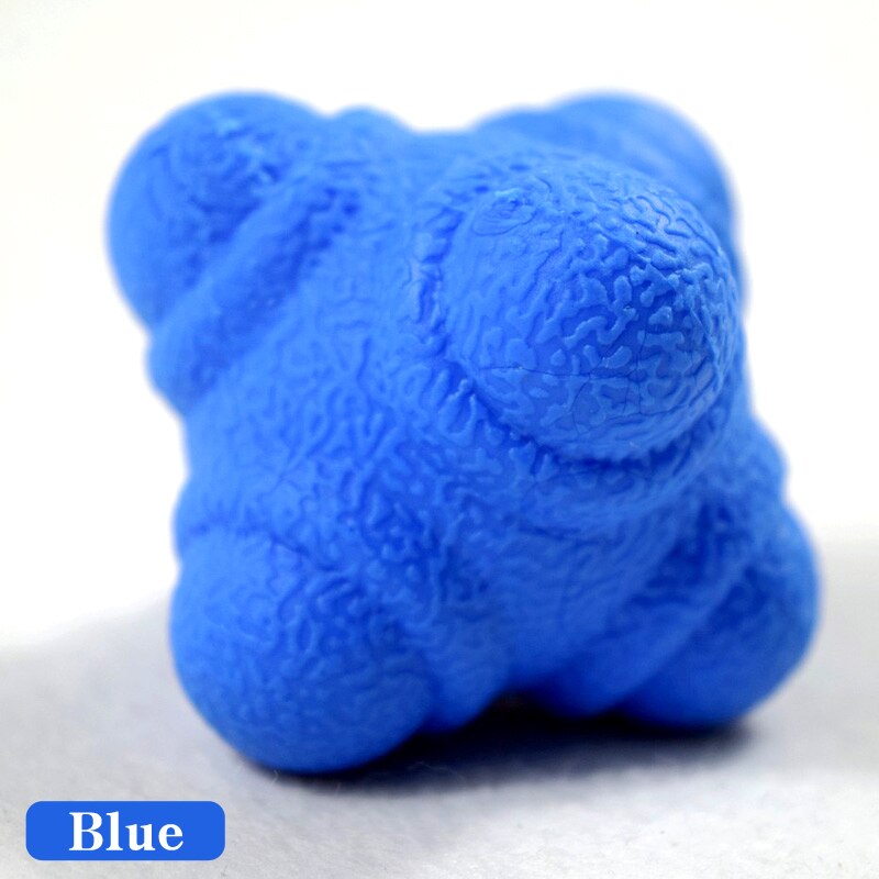 Silicagel Agile Gecoördineerd Reactie Oefening Fitness Training Bal 5.5Cm Zeshoekige Reactie Bal: Blauw