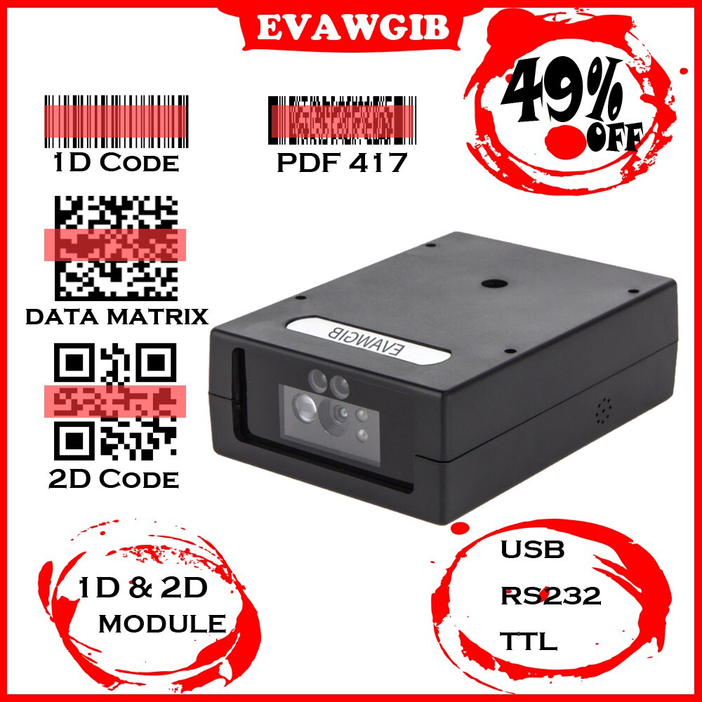 Mini Size Barcode Scanner Module Usb Barcode Reader Met Goedkoopste Prijs 1D &amp; 2D Ttl RS232 Seriële Self-Inductio qr Barcode Scanners