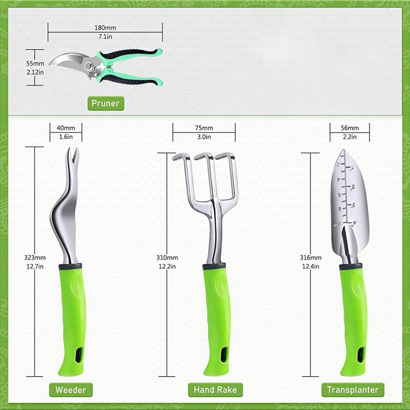 Gartengeräte Set 4 Stück, Garten für Gartenarbeit, Aluminium Legierung Garten Kit, pflanze Blume Wachsen Kit für Männer Frauen