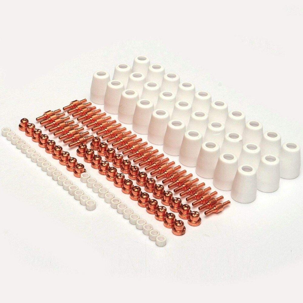 100pcs Air Plasma Cutting Electrode Nozzle Plasma Cutter Consumables Accessory Fit Cut40 50 with Plasma Cutter Torch PT31 LG40