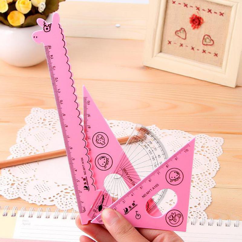 ! Juego de reglas Kawaii, suministros escolares, material escolar, papelería, dibujos animados creativos, forma de estudiantes