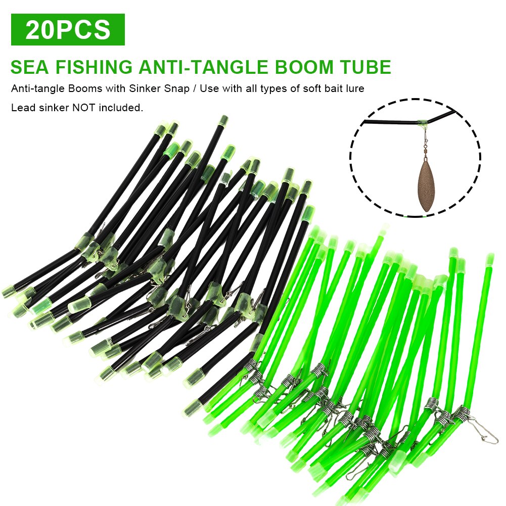 20Pcs Zee Vissen Anti-Tangle Boom Tube Balance Connector Anti Gieken Glow In Nacht Vissen Rig Gebogen Gieken visgerei