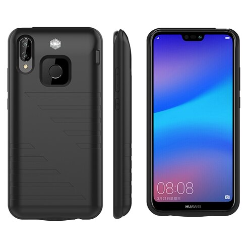 6800mah ładowarka Obudowa dla Huawei P20 Lite Obudowa utworzyć kopię zapasową ładowarka przypadki telefonów PowerBank Obudowa dla Huawei P 20 Lite Nova 3E: 6800mah czarny