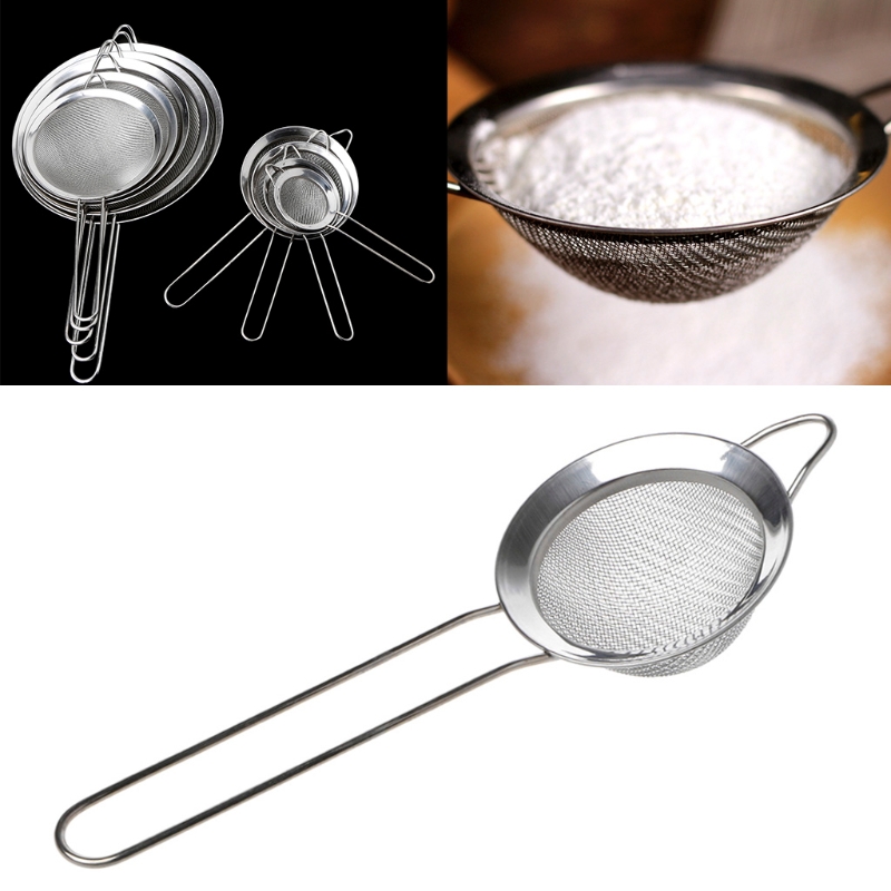 Kök rostfritt stål mjöl te sil sil durkslag sil filter sil
