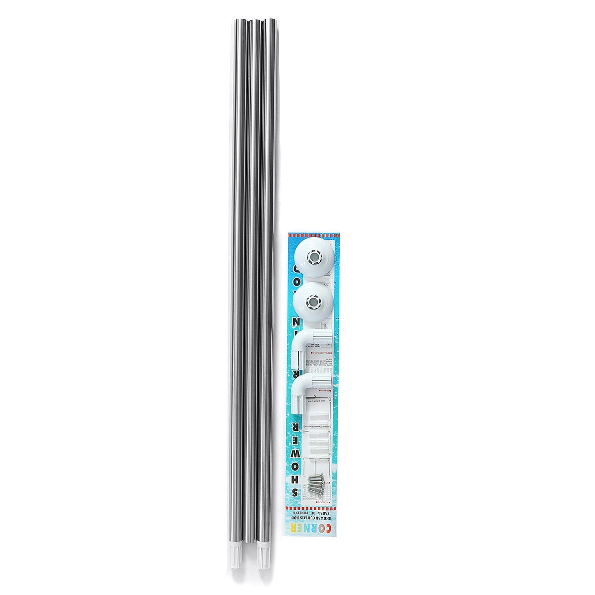 90*90*90cm U Shape Bathroom Shower Curtain Rods Stainless Steel/Aluminum Alloy Adjustable Bathroom Curtain Pole Bar Rail Rod