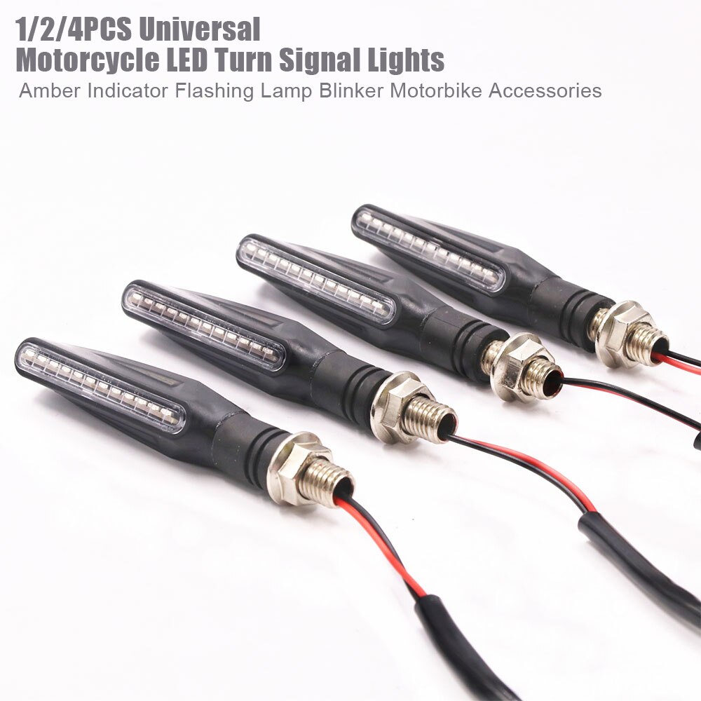 4/2/1Pcs Universal Motorcycle Bike Led Amber Richtingaanwijzer Zwaailichten Indicator Lamp Blinker Motorfiets Verlichting accessoires