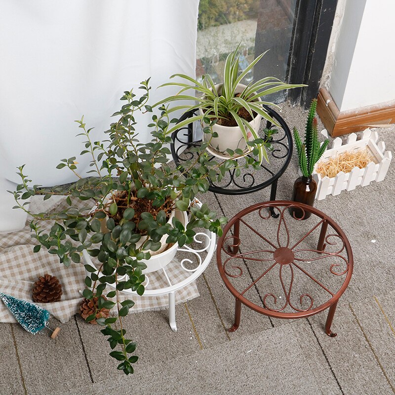 Have opbevaring rack stativ gulv display hylde pottestander smedejern hjem indretning klassisk stil plante altan skabe runde