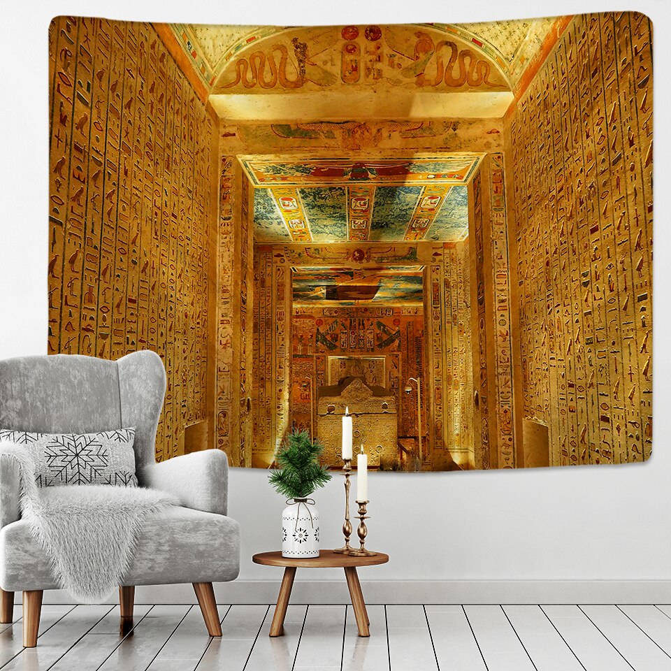 Ancient Egyptian Mural Tapestry Wall Pharaoh Hanging Bedspread Mats Hippie Style Backdrop Cloth Home Decor 150x100cm/150x130cm