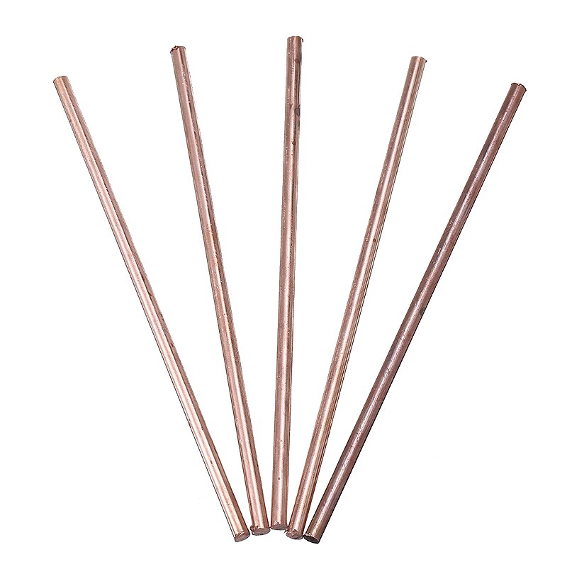 5Pcs 3mm Diameter Solid Round Red Copper Bar 100mm Length Metal Electrode Brazing Rod Welding Soldering Supply