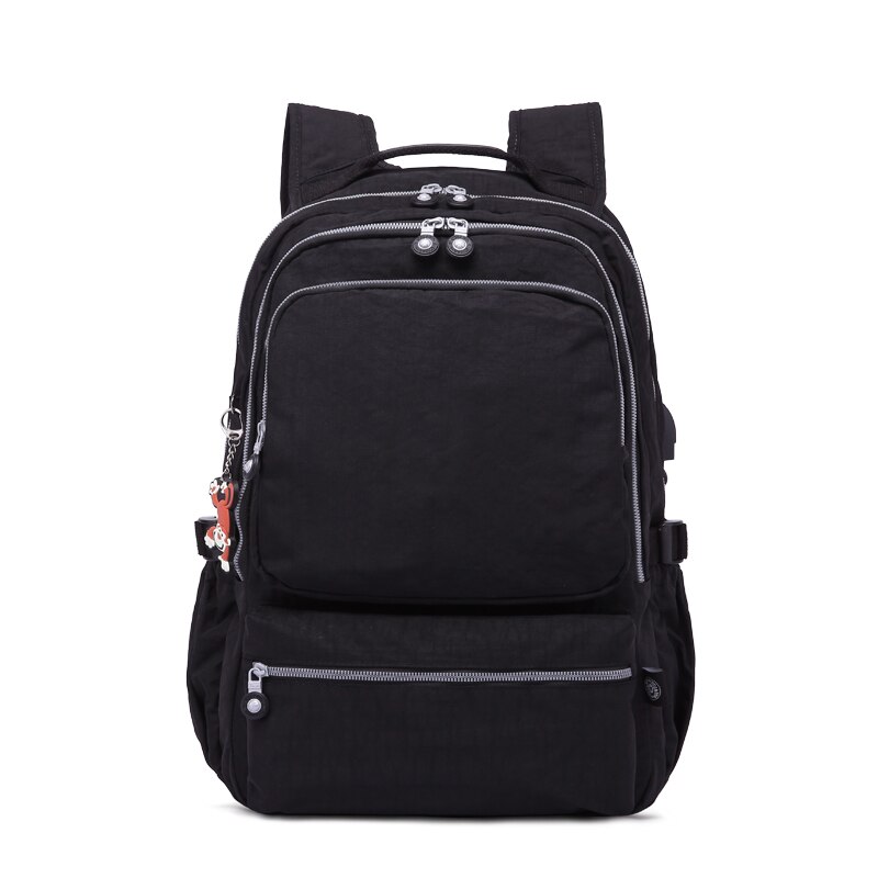 TEGAOTE Frauen Schule Rucksäcke Anti Diebstahl USB Ladung Rucksack Herren Laptop Bagpack Schule Taschen Für Teenager Mädchen Mochila Reise: Schwarz / 48X15X33CM 1809