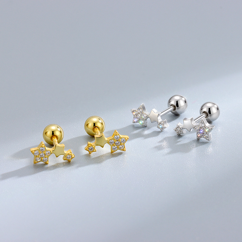 2Pcs Helix Ear Piercing Stud Earrings for Women Zircon Heart Butterfly Ear Tragus Cartilage Piercing Accessories Jewelry