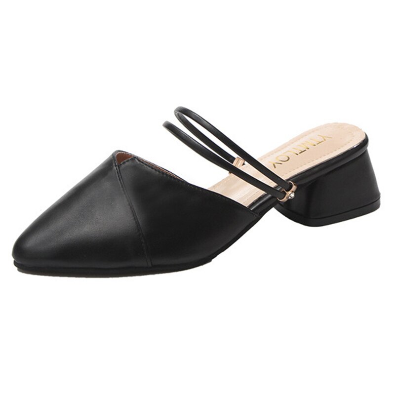 Sandalen dames eenvoudig dikke hak dames sandalen zonder hak luie dames sandalen met hak baotou hoge hakken