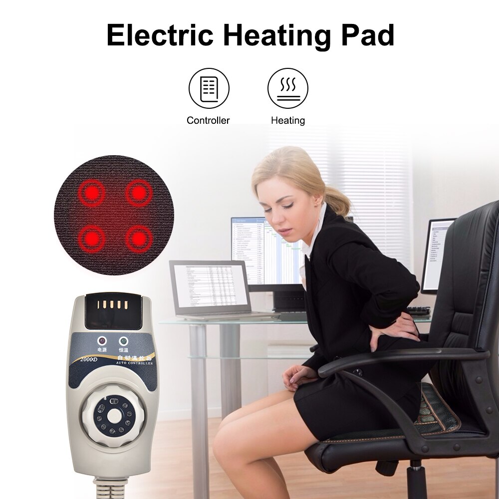 Jade Heating Mat Natural Tourmaline Seat Pads Infrared Therapy Pain Relief Back Waist Relieve Muscle Body Fatigue Massage Tool
