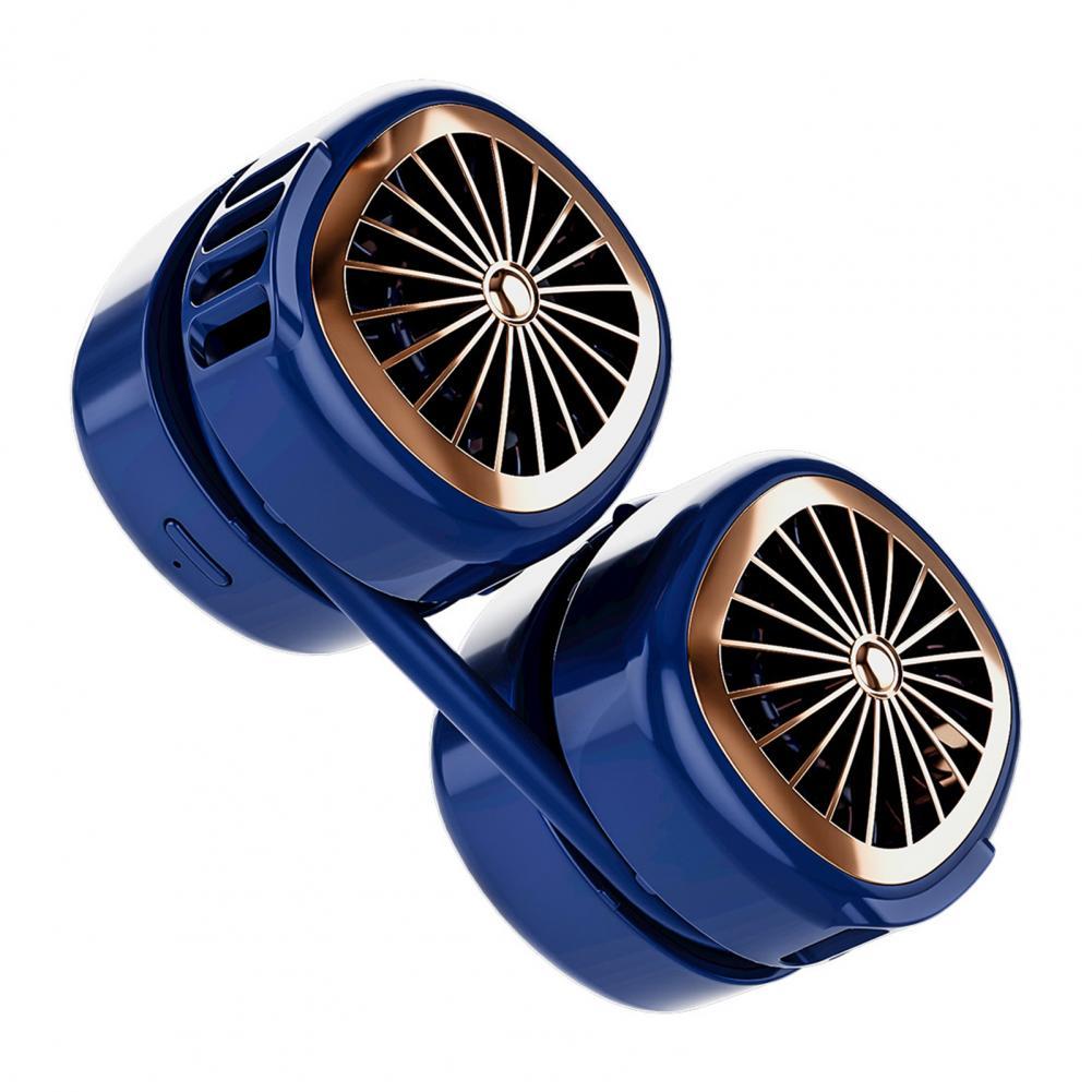 Opknoping Nek Fan Bladeless Low Noise Mini Fan Usb Opladen Draagbare Ventilator 3 Niveaus Aanpassing Folding Pocket Ventilator Voor Outdoor: Blue