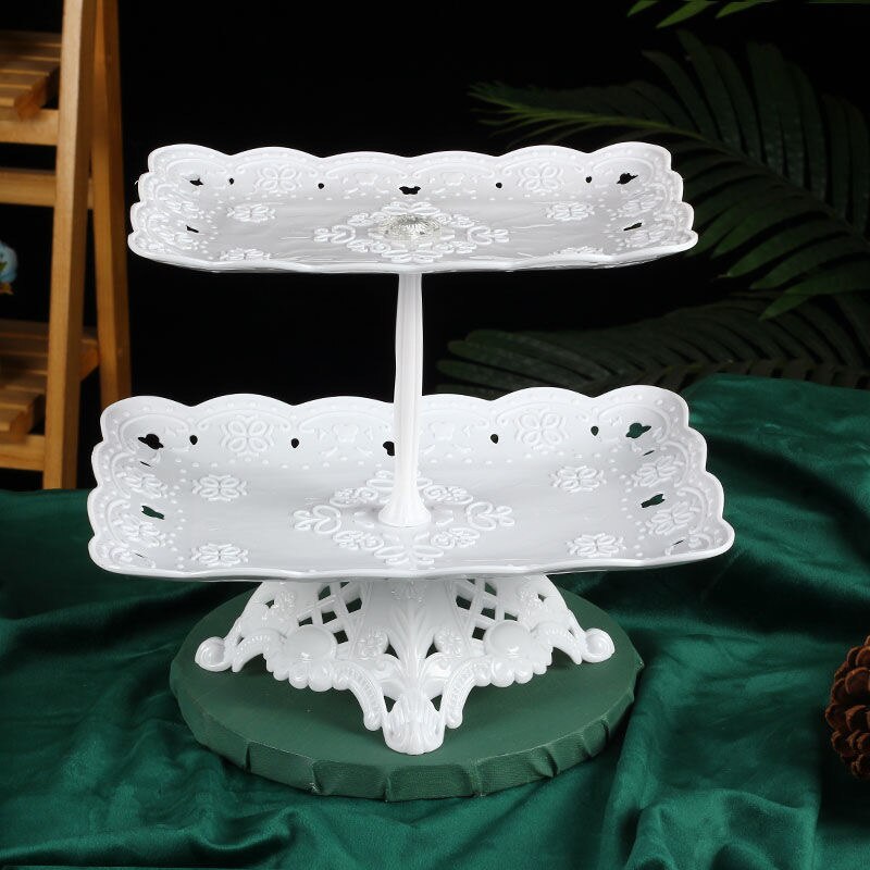 Plateau à fruits pliant, assiette à Dessert, support à gâteaux, Style européen, plateau à plusieurs niveaux rotatif pour mariage, anniversaire, fête de noël