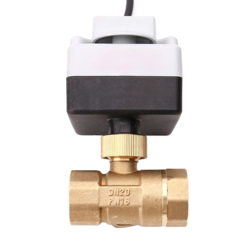 Ac220V 3-Way Electric Motorized Ball Valve Three-Wire Two Control For Air Conditioning Electric Actuator Ball Valve