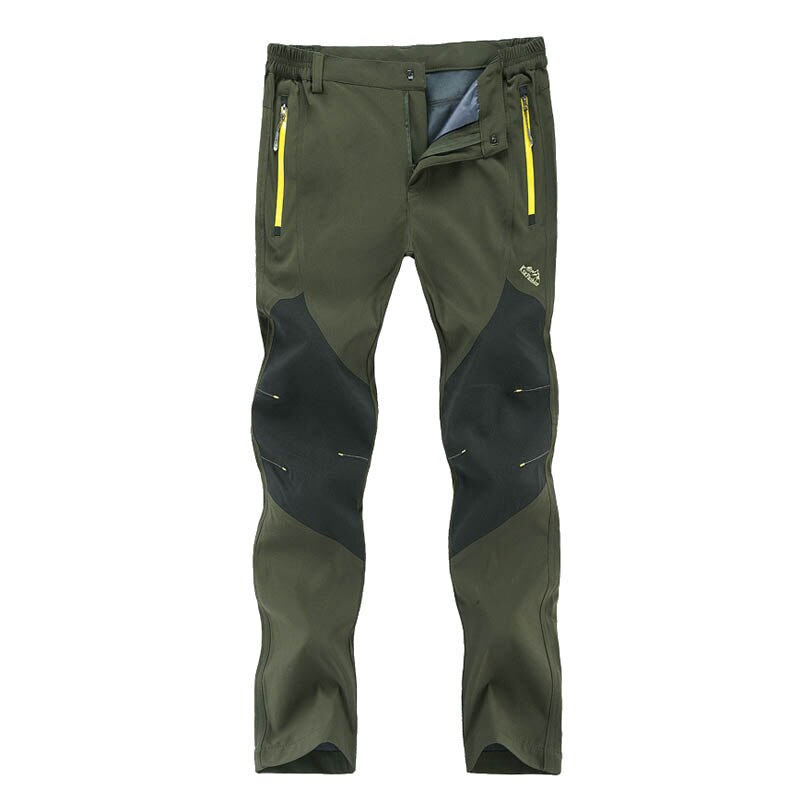 Trvlwego inverno men caminhadas calças ao ar livre casca macia outing calças à prova de vento à prova dwindproof água para acampamento esqui escalada manter quente da ue: Verde / AISA 4XL(EU 2XL)