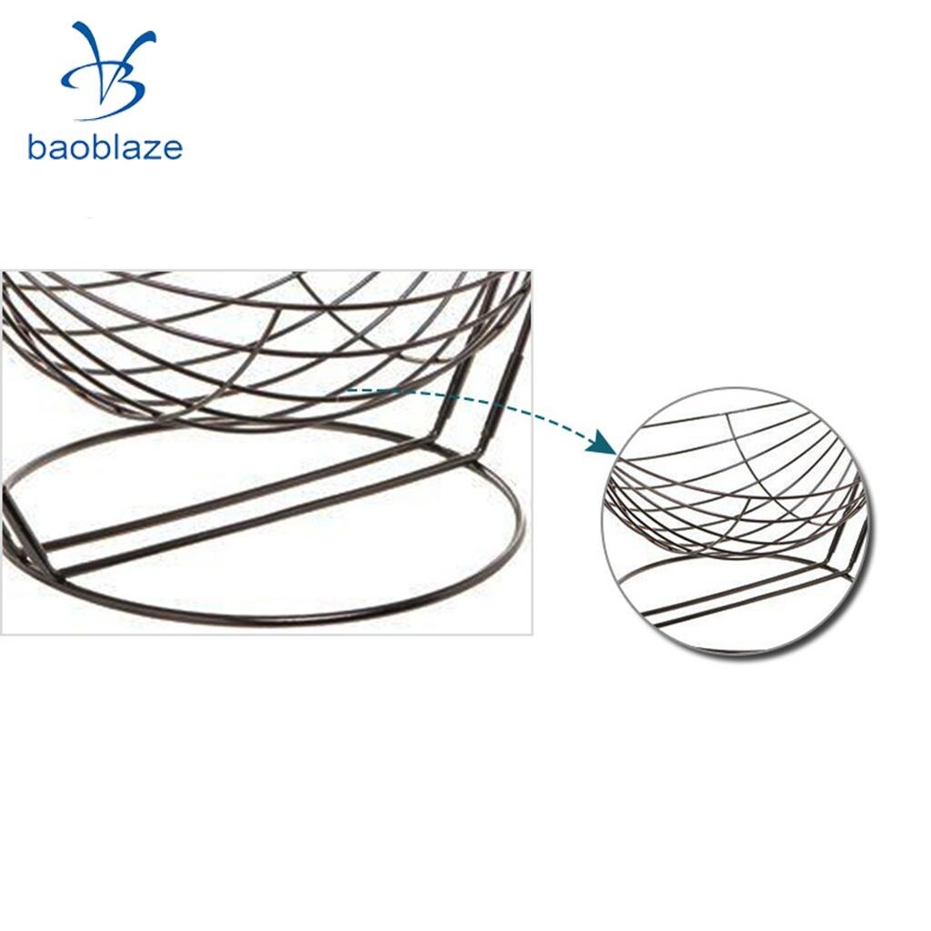 2 Tier Fruit Basket Durable Metal Fresh Fruit Baskets Oranges Storage Bowl