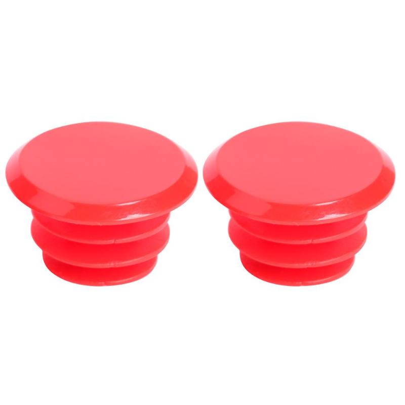 2 uds. de tapones para manillar de bicicleta, delicados y clásicos, tapón de plástico para Extremo de manillar de bicicleta de montaña y carretera: Rojo