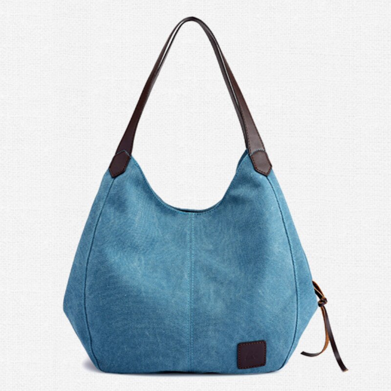 Frauen Taschen Schulter Tasche Crossbody für Frauen Weibliche Messenger Tasche frauen Geldbörse Dame Leinwand Tuch Handtasche: Blau