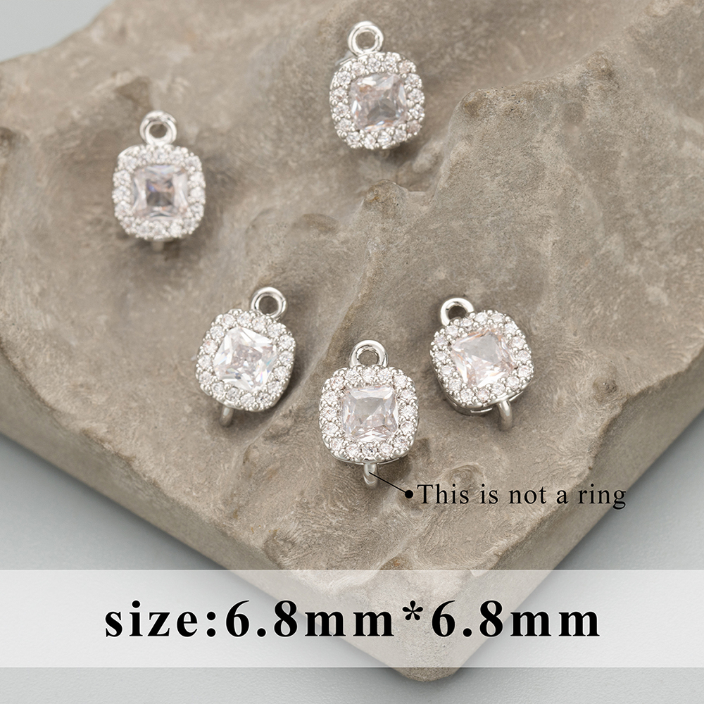 GUFEATHER MC73, accesorios de joyería, chapado en rodio de oro de 18k, sin níquel, cobre, circonita, fabricación de joyas, dijes, colgantes diy, 10 unids/lote