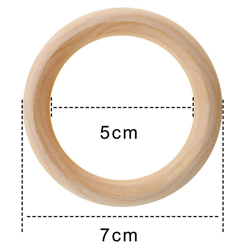 20 Pack Hout Ringen Houten Ringen Voor Craft, Ring Hanger En Connectors Sieraden Maken 70Mm