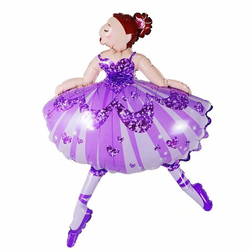 1pc dansende pige 18- tommer rund ballerina pige ballon pige tillykke med fødselsdagsfest børns legetøjsdekoration baby shower globos: Fluorescensgul