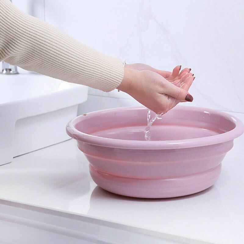 23*10cm Plastic Portable Camping Folding Wash Basin Collapsible Bucket