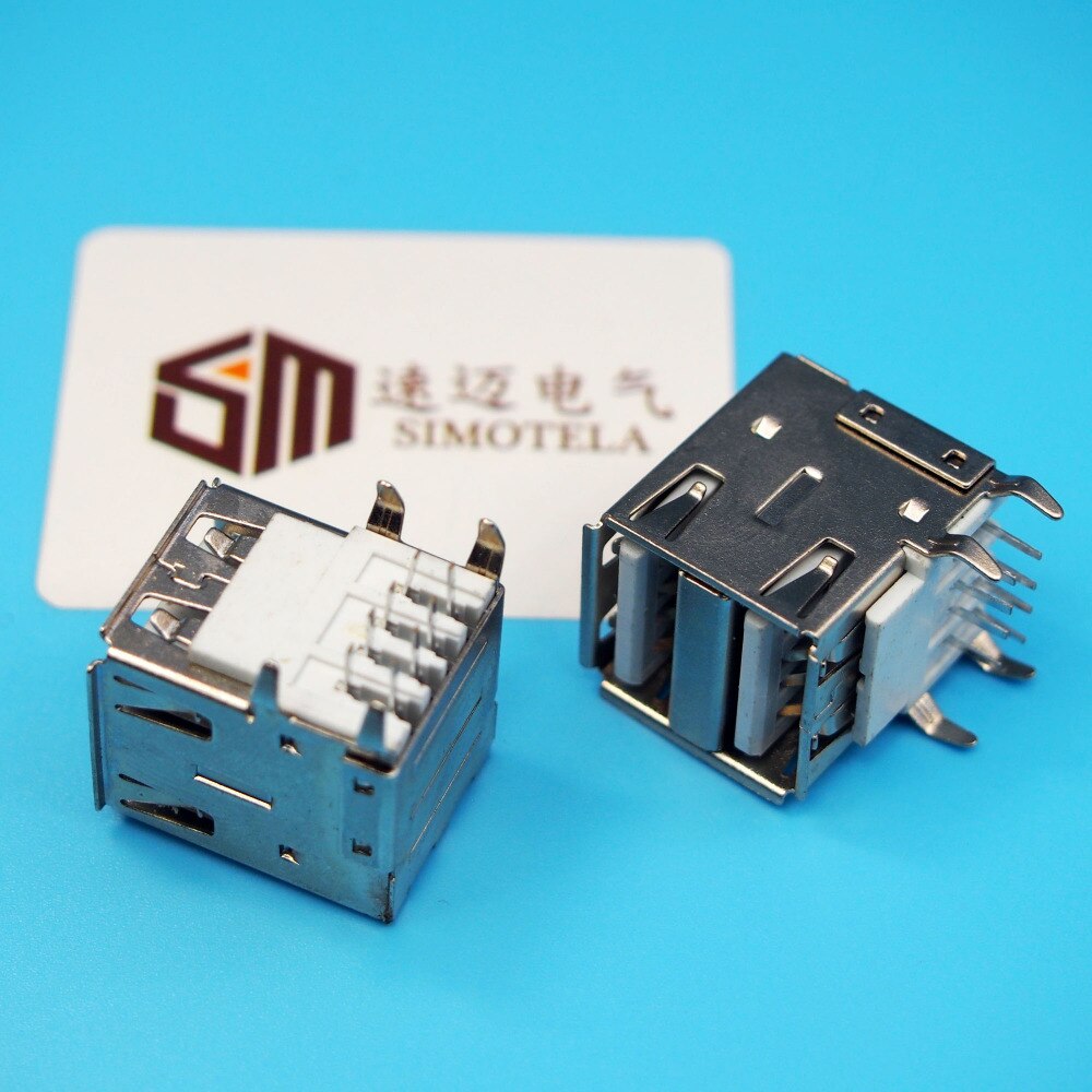 30pcs double USB female plug connector 8p double female USB jack Interface