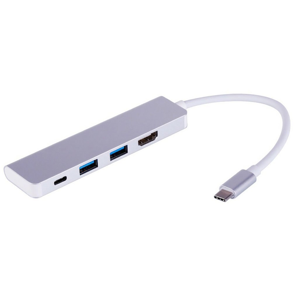 4-In-1 Docking Station Type-C Om USB3.0 * 2 + Pd + Hdmi-Compatibel multifunctionele Split Lijn Kaartlezer Hub Plug En Play