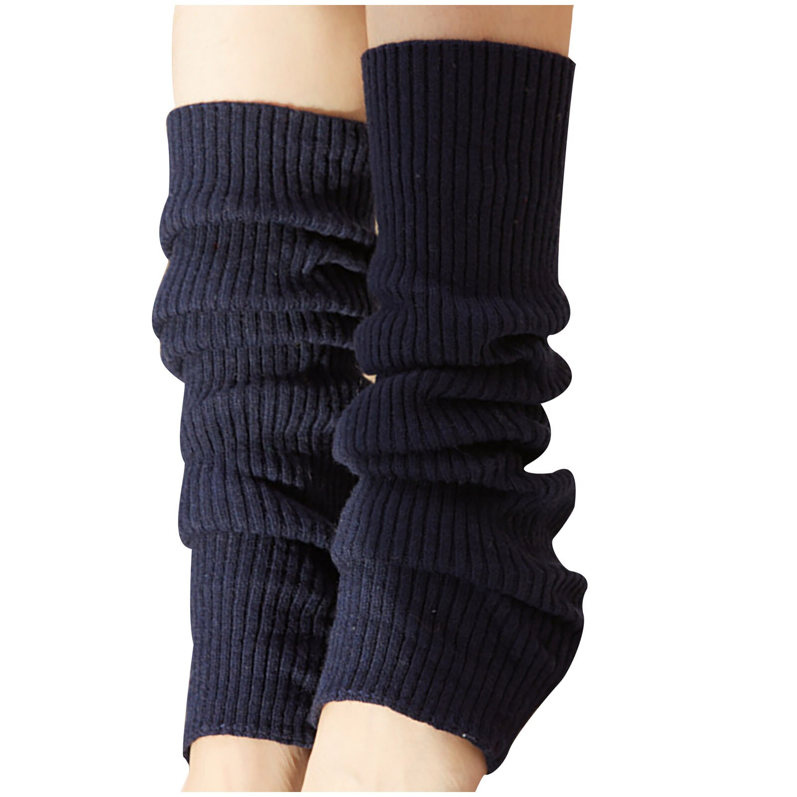 Verlängern Japanischen Lolita Süße Mädchen Beinlinge Gestrickte Fuß Abdeckung Frauen Herbst Winter Bein Wärmer Socken Haufen Haufen Socken: dunkel Blau