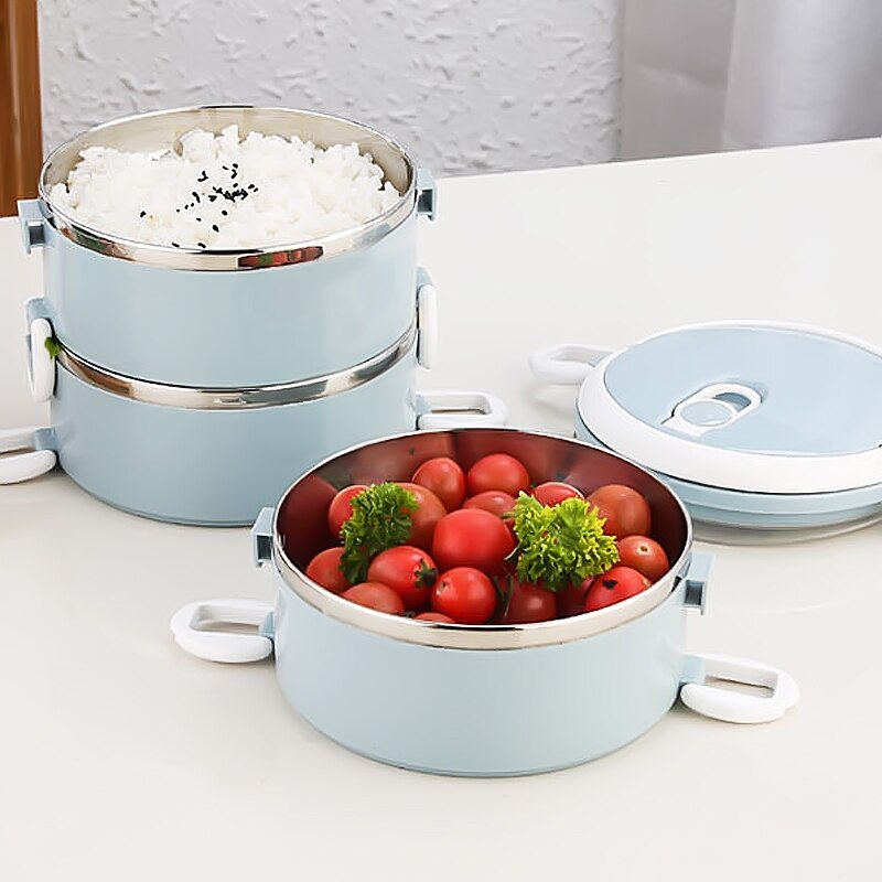 Jolie boîte à lunch japonaise pour enfants, récipient alimentaire portable en acier inoxydable, boîte à bento de cuisine étanche, boîte à lunch chauffée