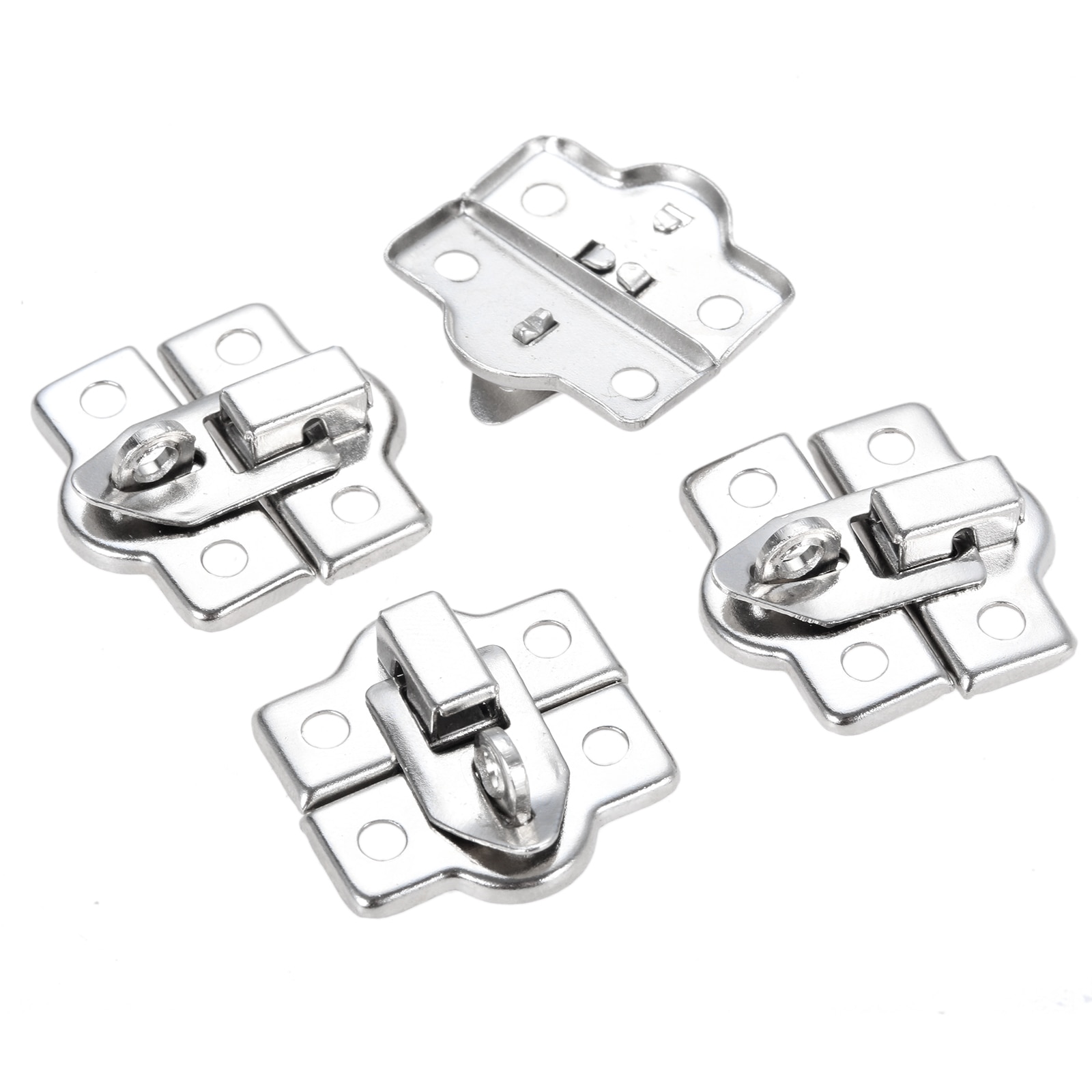 20-2pcs Silver Box Latch Lock Clasps Alloy Toggle Hasp Hook Lockable Jewelry Chest Wine Wooden Box Case with screws 26x28mm