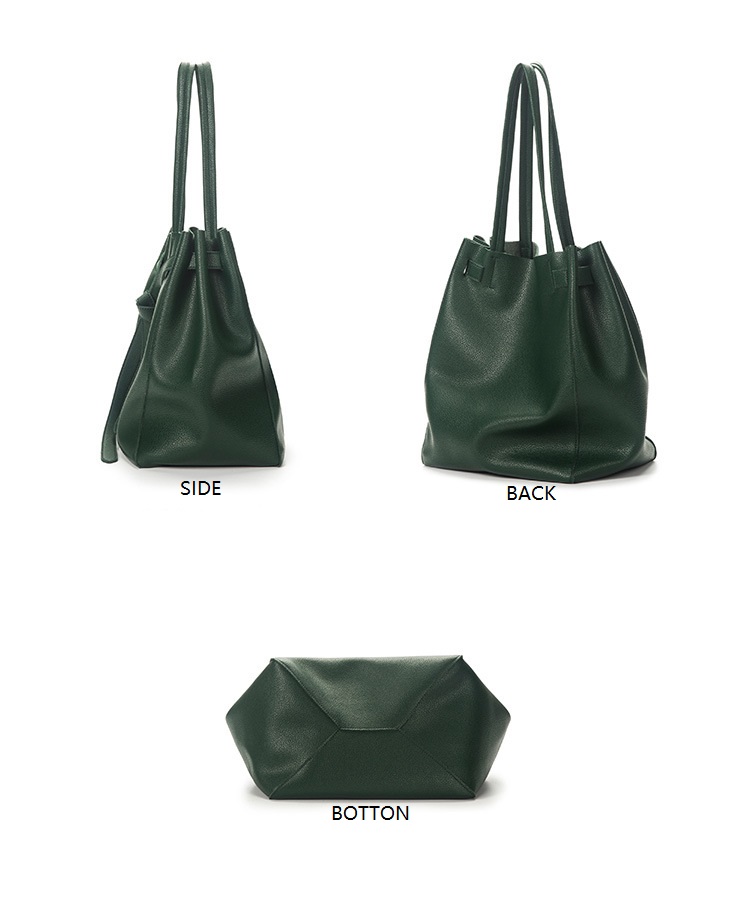 Leren schoudertas met grote capaciteit in emmer voor damesmeisjes handtassen mooi zwart groen