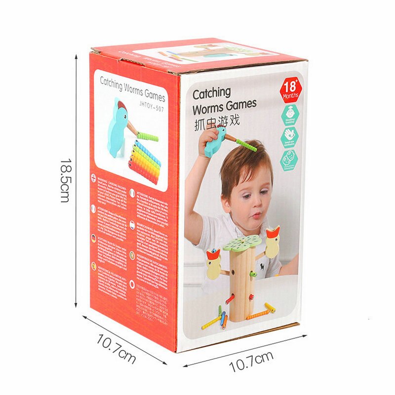 Specht Catcher Catching Wormen Game Magnetische Wormen Vissen Speelgoed Kinderen Houten Speelgoed Bugs Voor Kinderen Kleuterschool Levert
