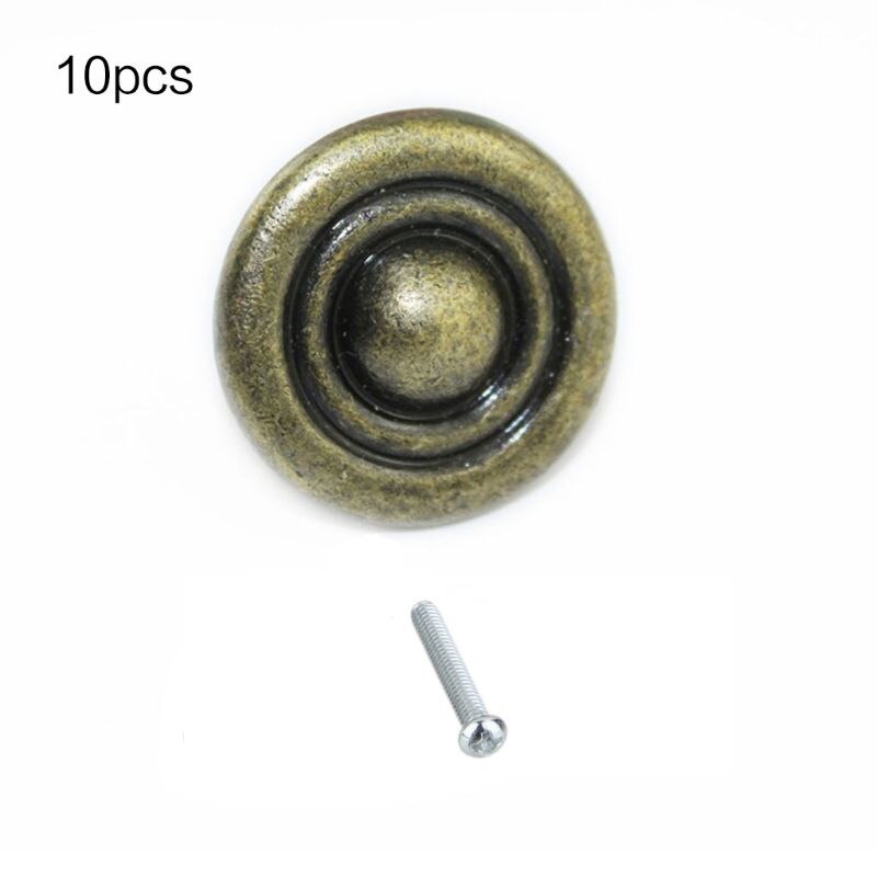 Dörrknoppar set  of 10 lådknappar vintage mässing handtag möbler skåp knoppar för köksskåp: 3