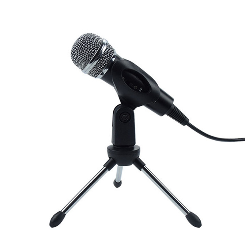 Wired Condenser Microphone Round Handheld Microphone With Tripod 3.5Mm Jack For Karaoke Singing Party