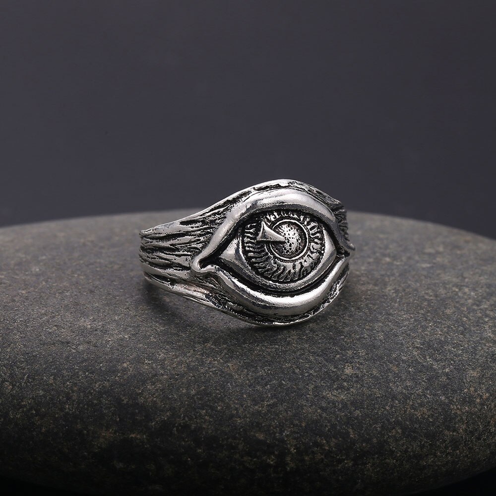 Punk Unisex Evil Eye intagliato anello da donna fatto a mano per anelli da uomo compleanno anniversario di natale regalo gioielli fascia di Halloween