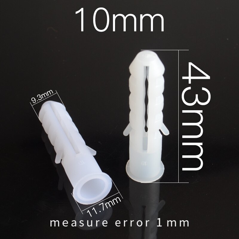 White Sleeve Nylon Screw Bolts Plastic Plug Expansion Tube 5mm 6mm 8mm 10mm