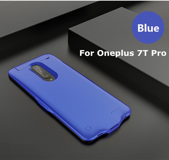 KQJYS 6800mAh Tragbare Batterie Ladegerät Fällen Für Oneplus 7T Profi Sicherung Energie aufladen Rückseite Abdeckung Für Oneplus 7T Batterie fallen: Blau Pro 7T Profi