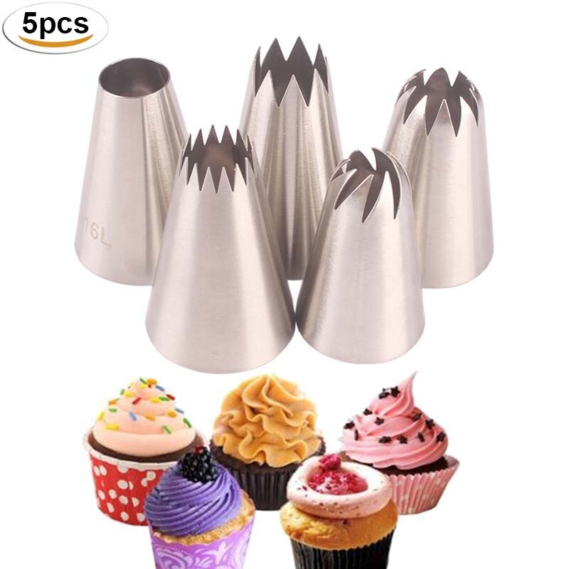4 Piece Extra Large Piping Tips Set - Stainless Steel Cake Decorating Tips