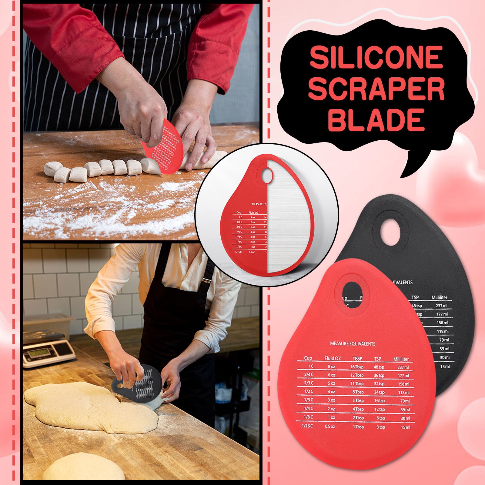 40@ Chief Stainless Steel Scraper Memo Scraper Cut Dough Silicone Scraper Blade Suitable For Kichen Scraper Blade Accessories