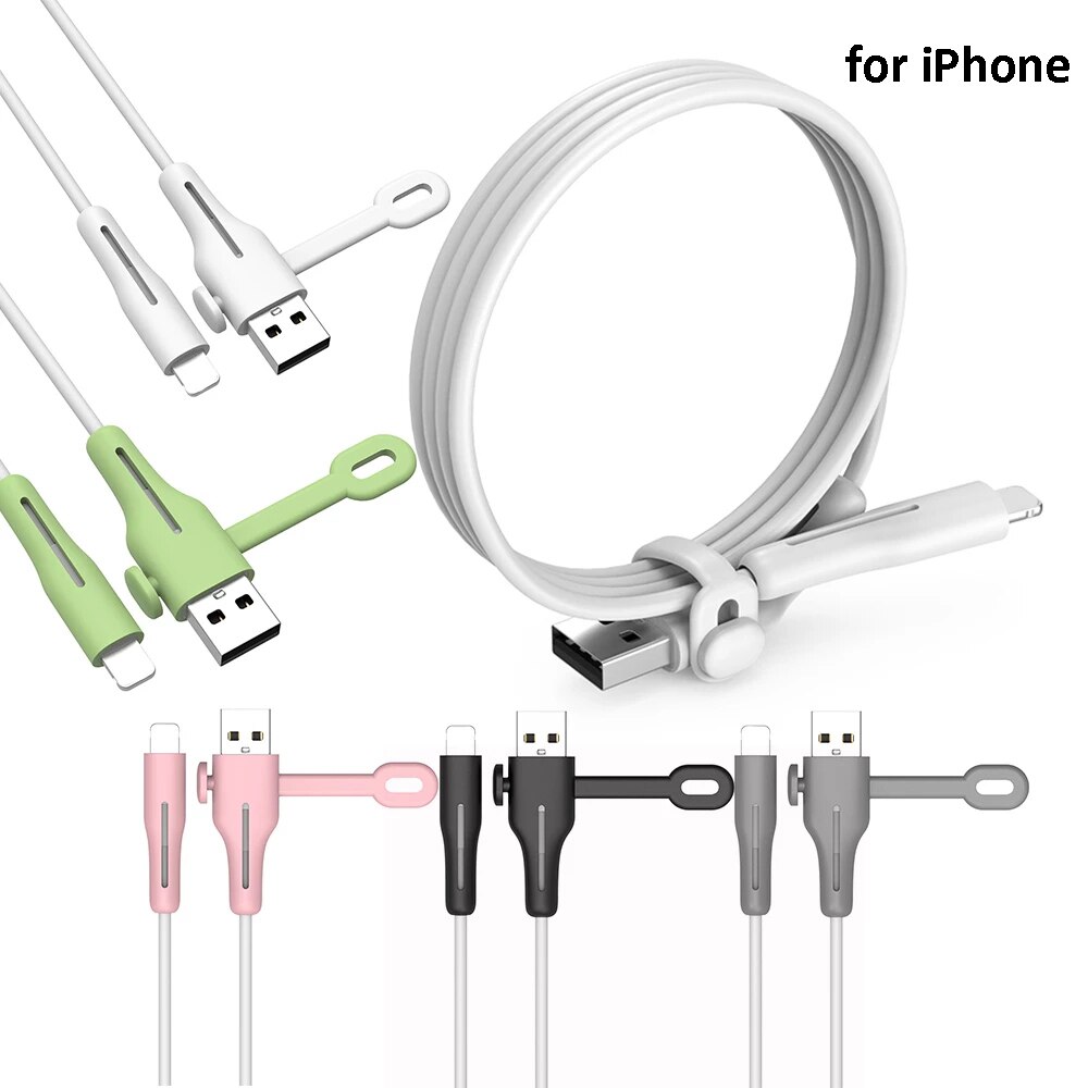Voor Iphone Lader Kabel Beschermende Wrap Data Lijn Draad Protector Winder Bescherming Zachte Siliconen Kabel Protector Voor Iphone Usb