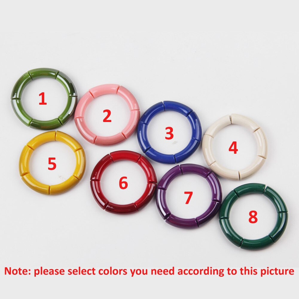 Rekbaar Acryl Armbanden Armbanden Voor Vrouwen Meisjes Eenvoudige Stijl Meerdere Kleuren Rsin Bangle Elasticcuff Armband