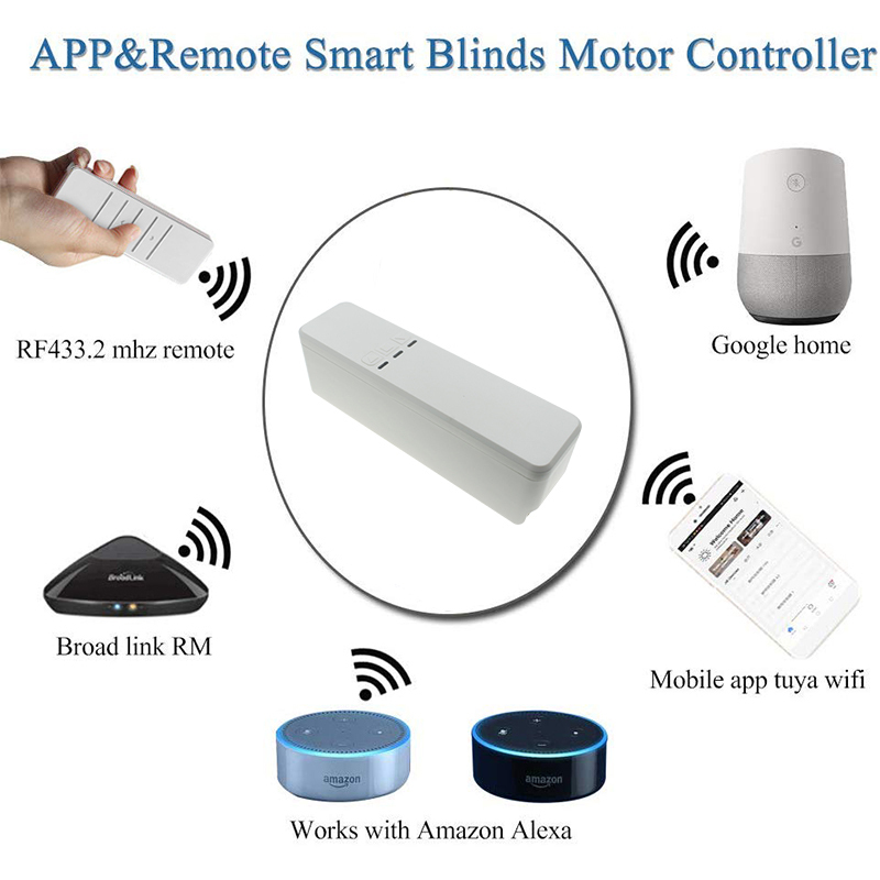 Moteur de volet roulant électrique, Tuya WiFi, commande vocale à distance, fonctionne avec Alexa Google Home Smart Life