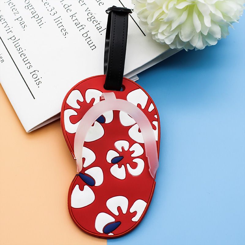 Cartoon Three-dimensional Luggage Tag Suitcase Label Consignment Pass Boarding Pass Schoolbag Cute Listing Travel Luggage Tag: Red