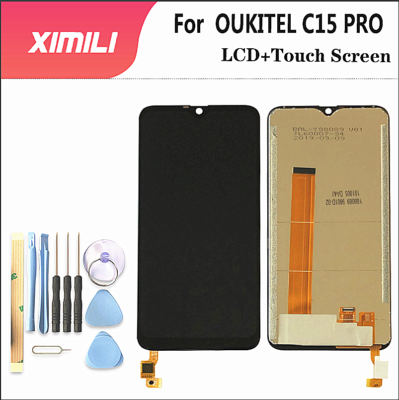 Pantalla LCD de 6,09 pulgadas para OUKITEL C15 PRO, montaje de digitalizador con pantalla táctil, 100% LCD Original, digitalizador táctil para C15 PRO y herramientas