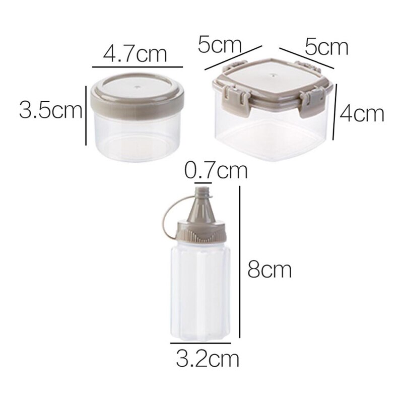 4PCS/Set Mini Portable Seasoning Box Jam Squeeze Bottle Suit Barbecue Seasoning Sauce Bottle Kitchen Transparent Spice Jar