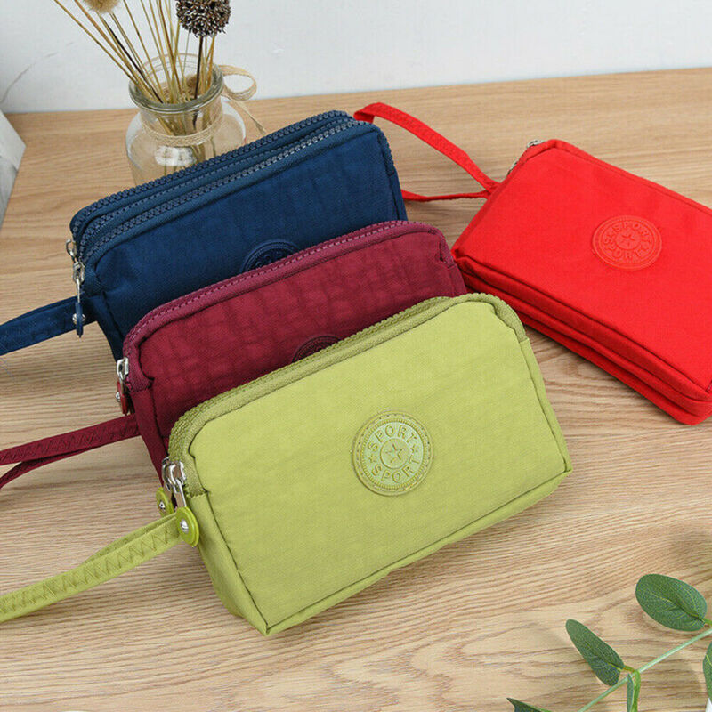 Women Canvas Small Coin Purse Card Zipper Wallet Holder Phone Bag Clutch HandbagCash Card Phone Holder Case Clutch Handbag